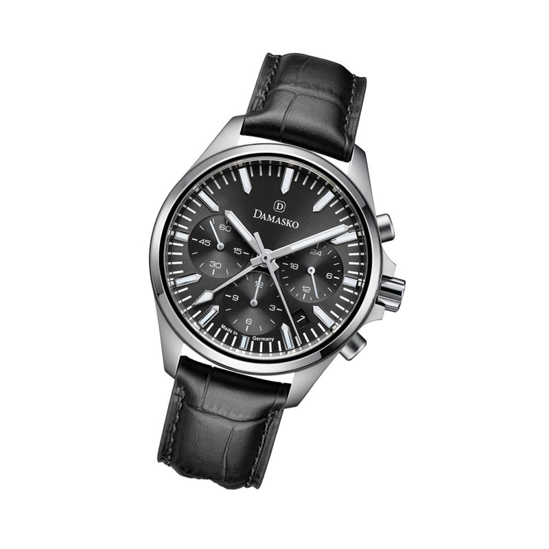 Damasko DC96 Center Minutes Elegant Chronograph with Black Dial #DC96