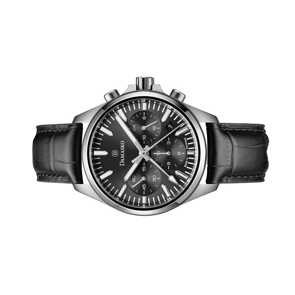 Damasko DC96 Center Minutes Elegant Chronograph with Black Dial