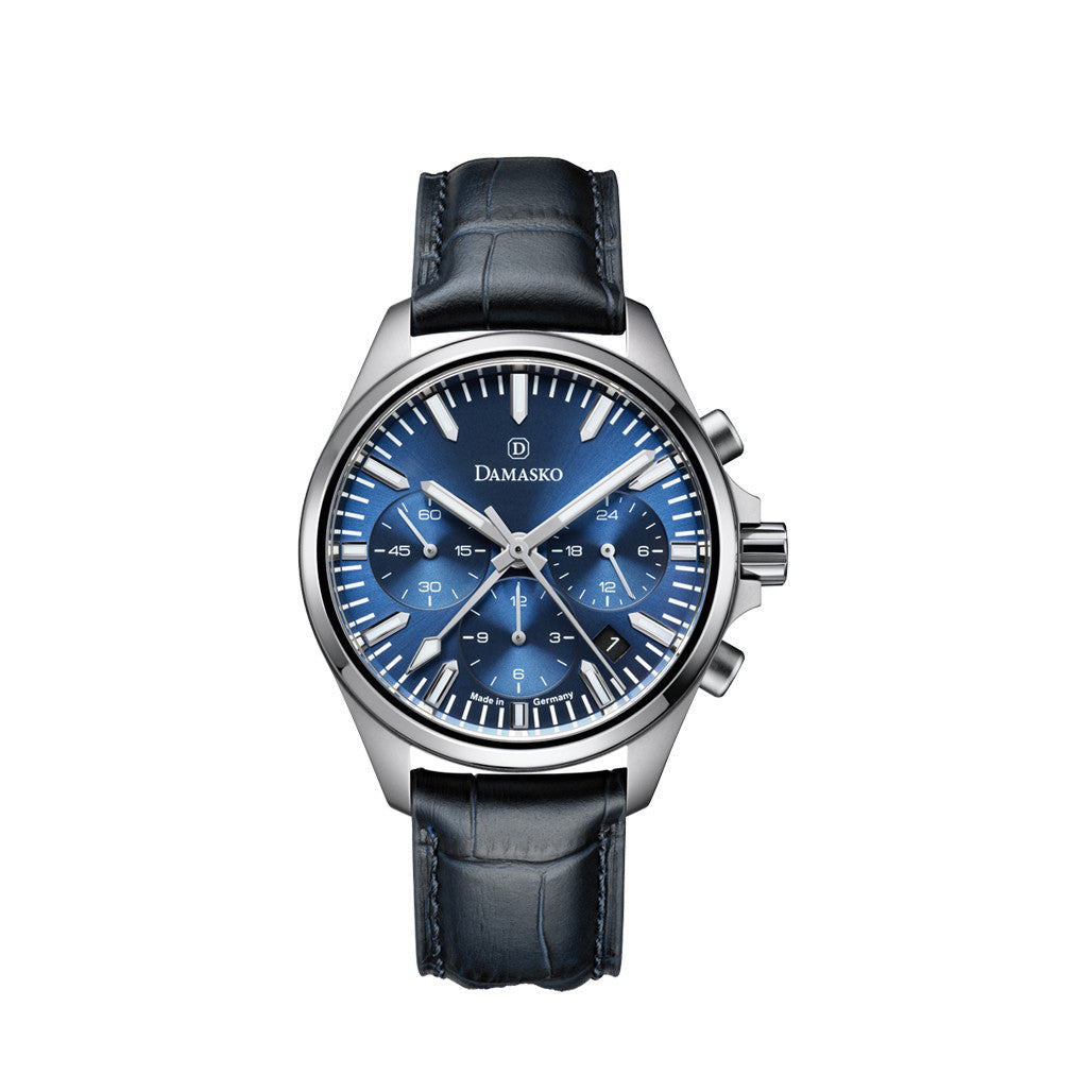 Damasko DC96 Center Minutes Elegant Chronograph with Blue Dial