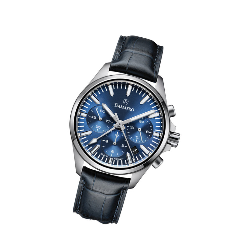 Damasko DC96 Center Minutes Elegant Chronograph with Blue Dial #DC96-Blue