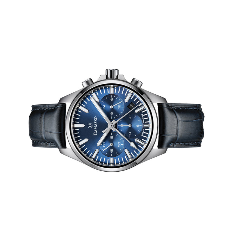 Damasko DC96 Center Minutes Elegant Chronograph with Blue Dial #DC96-Blue