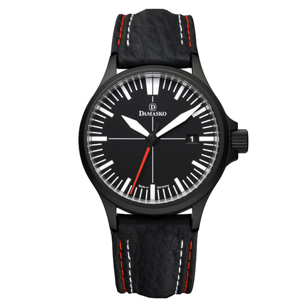 Damasko Black Steel Automatic Watch with Date #DK32BK