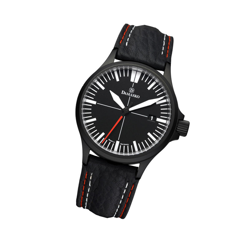 Damasko Black Steel Automatic Watch with Date #DK32BK