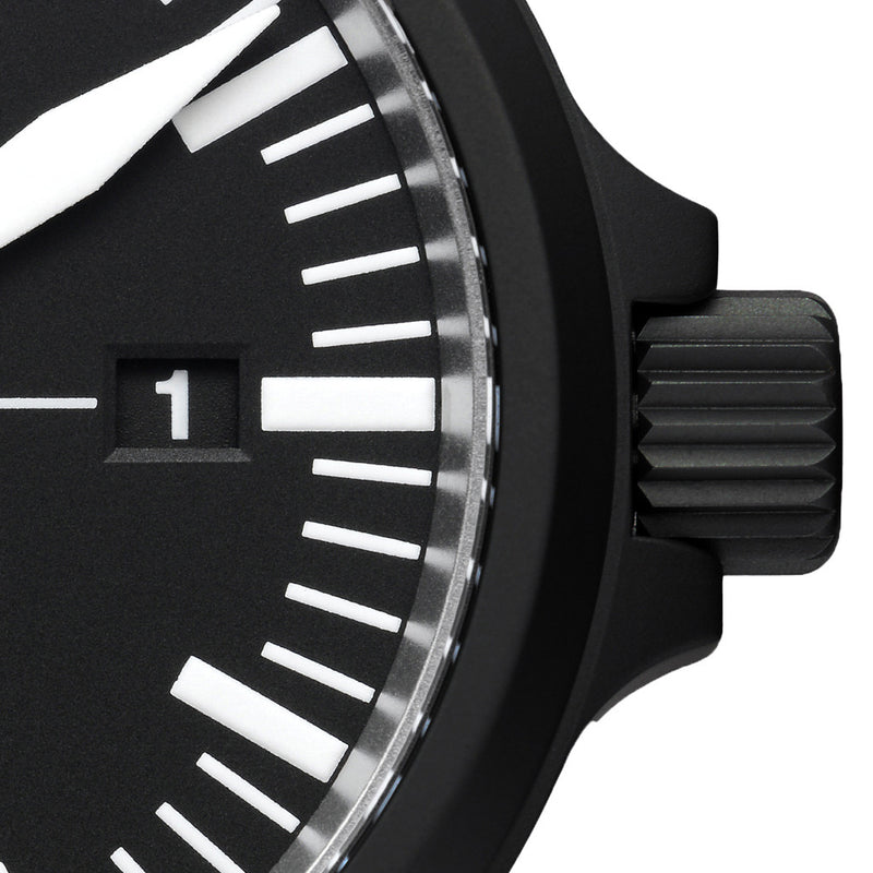 Damasko Black Steel Automatic Watch with Date #DK32BK