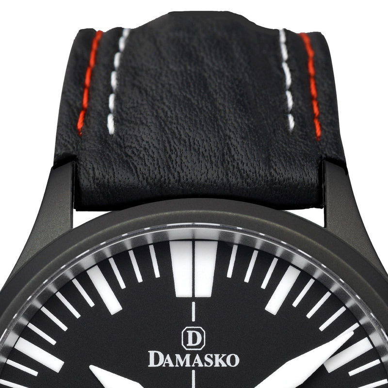 Damasko Black Steel Automatic Watch with Date #DK32BK