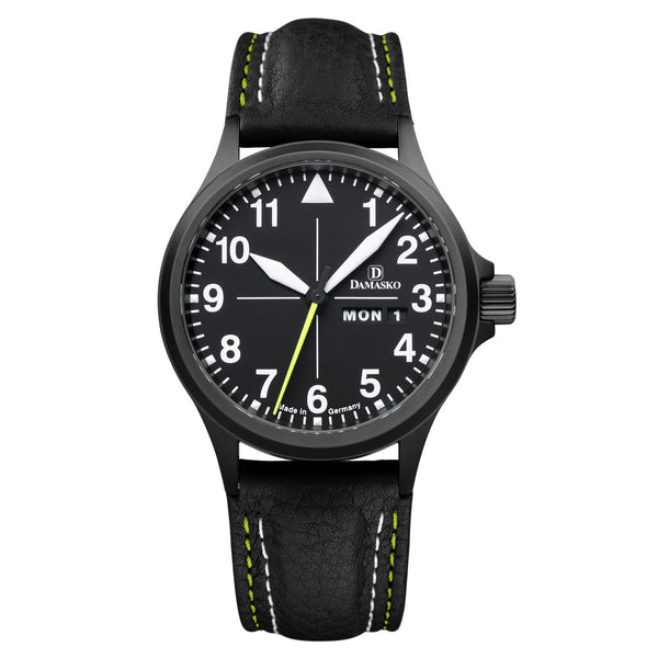 Damasko 40mm Black Automatic Watch with In-House Movement #DK36BK zoom