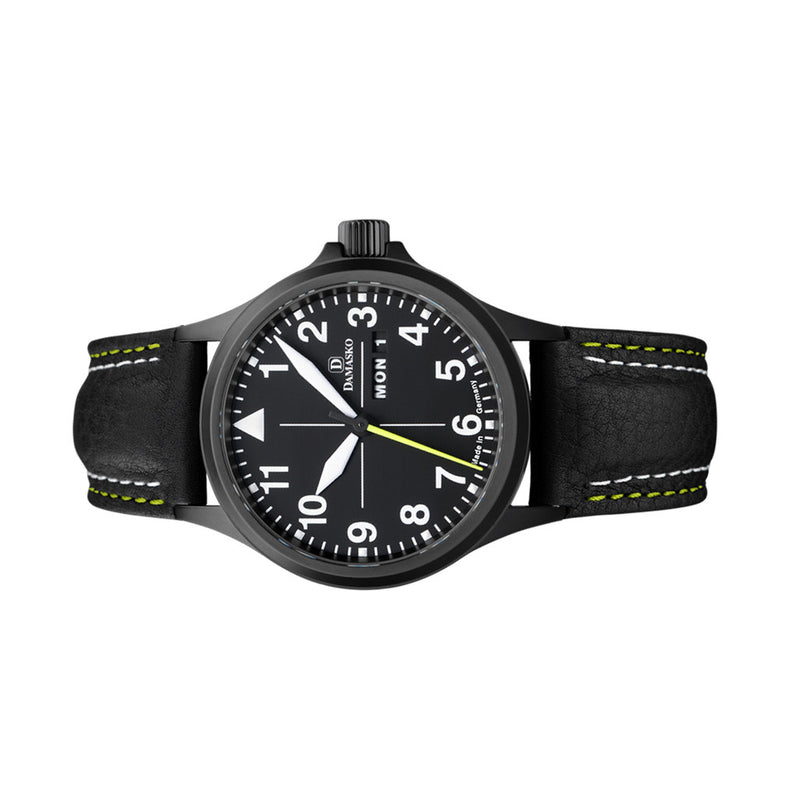 Damasko 40mm Black Automatic Watch with In-House Movement #DK36BK side