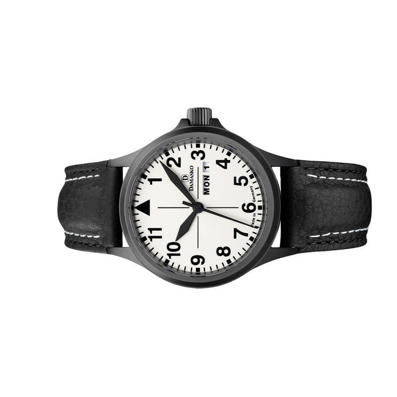 Damasko 40mm Black Automatic Watch with In-House Movement and Full Lume Dial #DK37BK