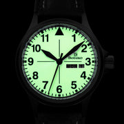 Damasko 40mm Black Automatic Watch with In-House Movement and Full Lume Dial #DK37BK