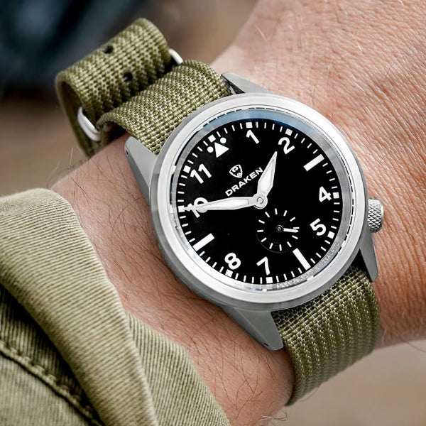 Draken Aoraki 'Flieger' Watch with Black Dial #DKN-01