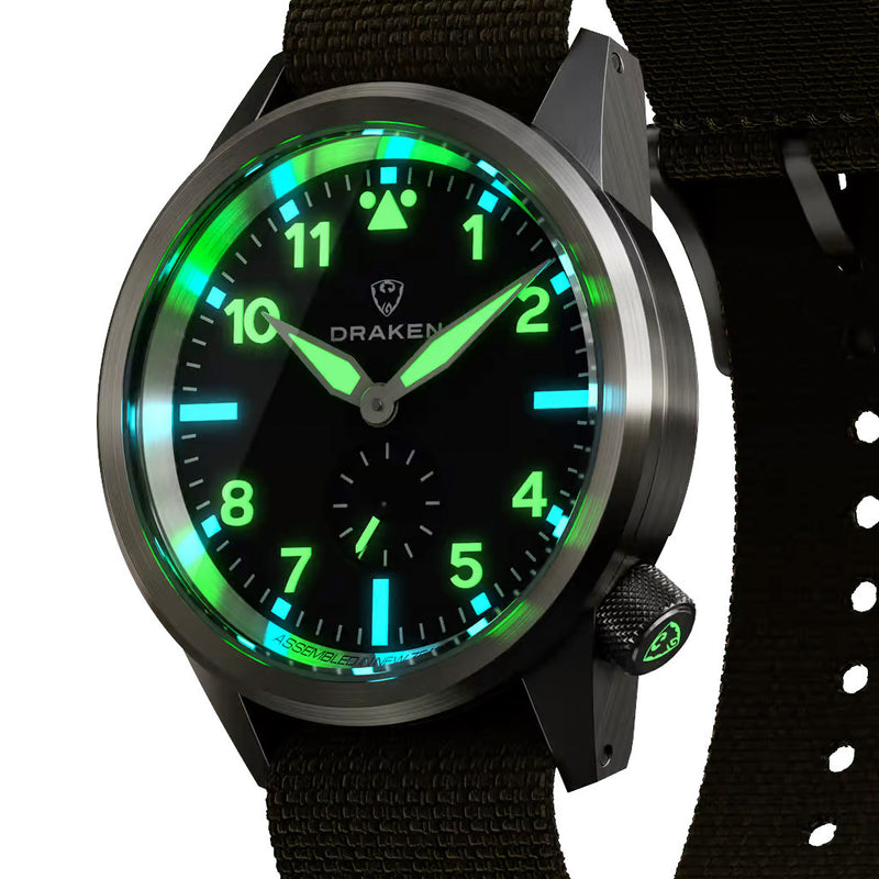 Draken Aoraki 'Flieger' Watch with Black Dial #DKN-01