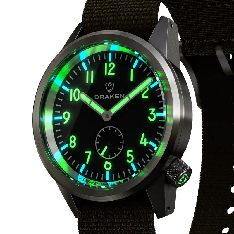 Draken Aoraki 'Milspec' Watch with Black Dial #DKN-03