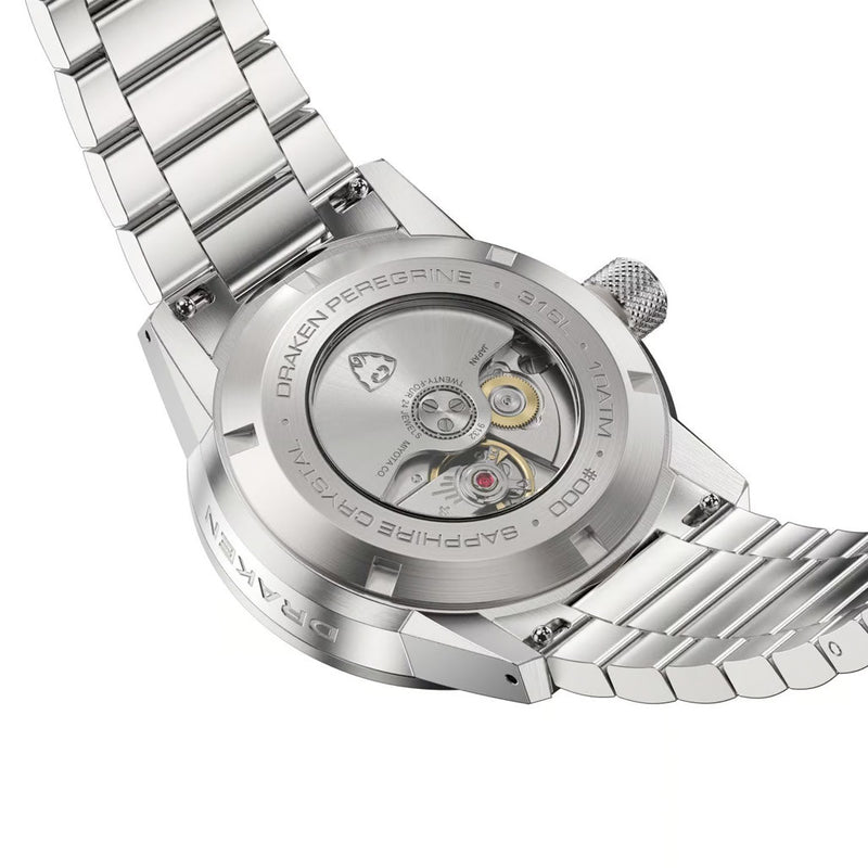 Draken Peregrine 'A' Black Dial Watch with Left Crown #DKN-11
