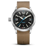 Draken Peregrine 'A' Black Dial Watch with Left Crown #DKN-11