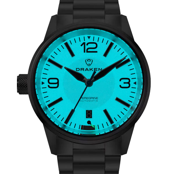 Draken Peregrine 'B' Full Lume Dial Watch with Left Crown #DKN-12