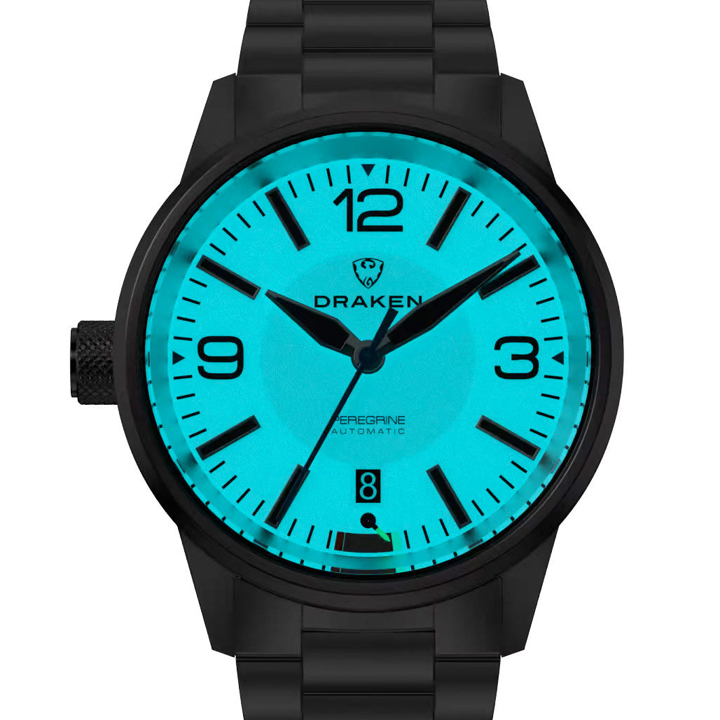 Draken Peregrine 'A' Full Lume Dial Watch with Left Crown #DKN-13