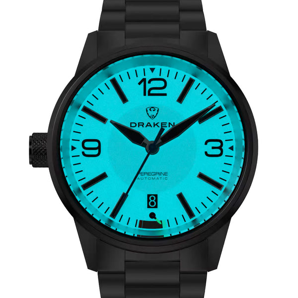 Draken Peregrine 'A' Full Lume Dial Watch with Left Crown #DKN-13