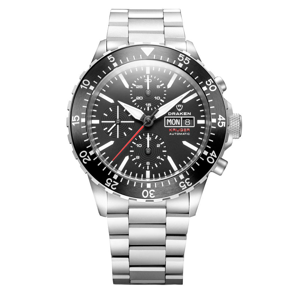 Draken Kruger Automatic Titanium Chronograph with Black Dial #DKN