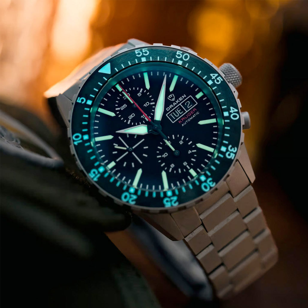 Draken Kruger Automatic Titanium Chronograph with Black Dial #DKN