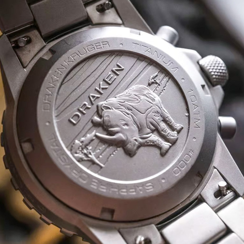 Draken Kruger Automatic Titanium Chronograph with Black Dial #DKN