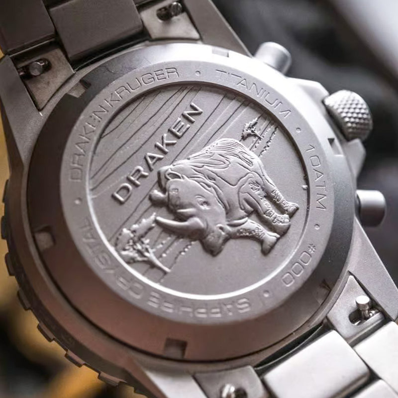 Draken Kruger Automatic Titanium Chronograph with Black Dial #DKN-14
