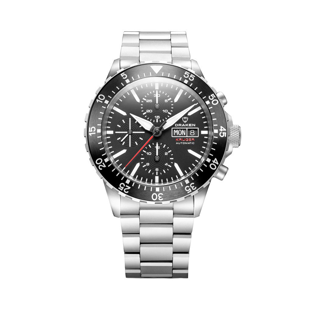 Draken Kruger Automatic Titanium Chronograph with Black Dial #DKN