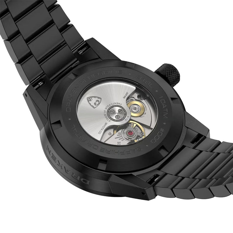 Draken Peregrine DLC 'A' Full Lume Dial Watch with Left Crown #DKN-15