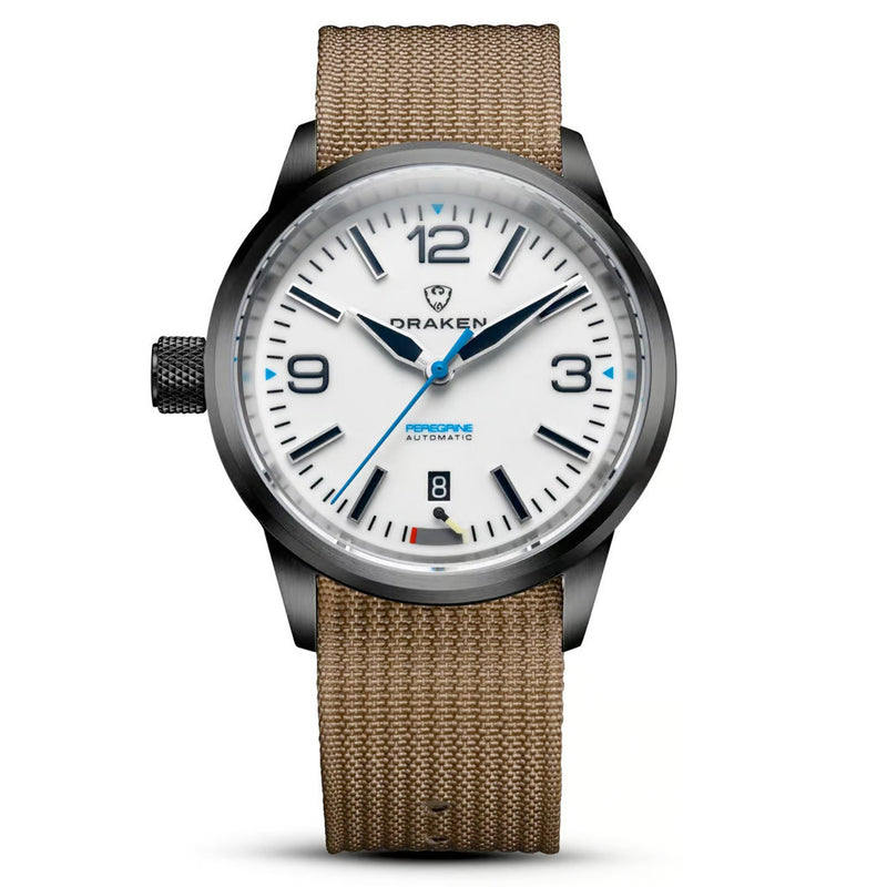 Draken Peregrine DLC 'A' Full Lume Dial Watch with Left Crown #DKN-15