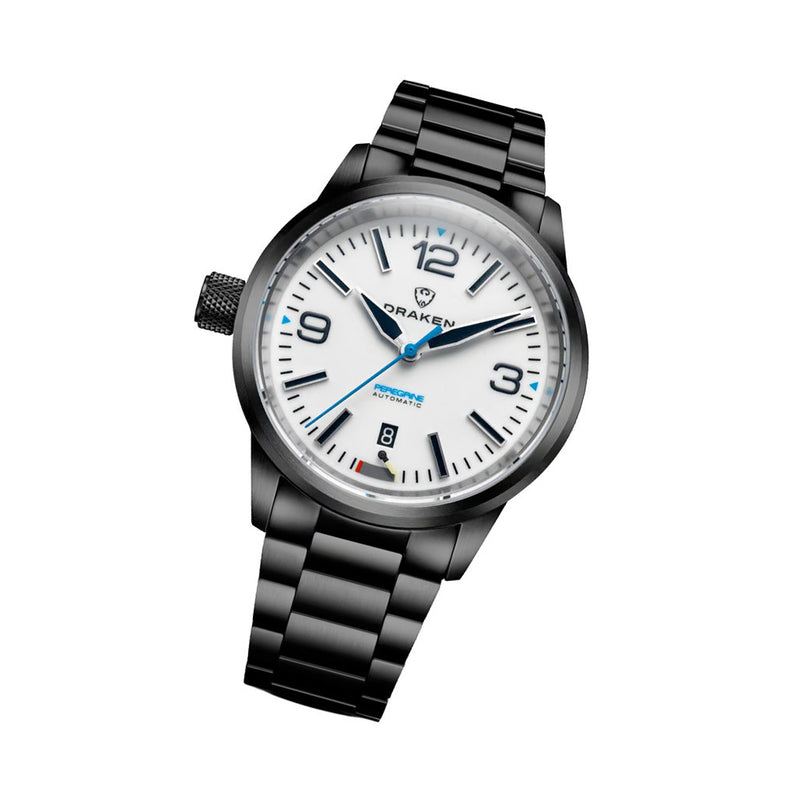 Draken Peregrine DLC 'A' Full Lume Dial Watch with Left Crown #DKN-15