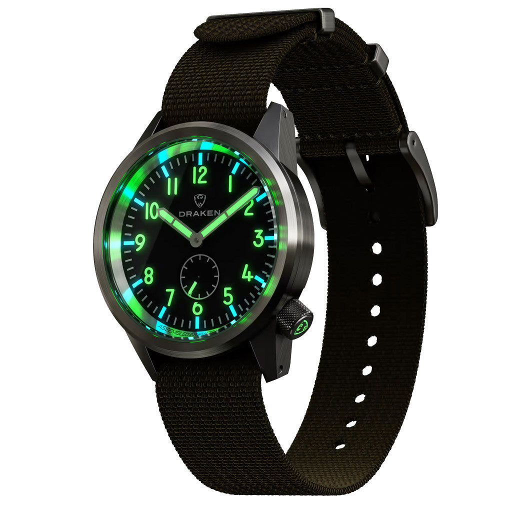 Draken Aoraki 'Milspec' Watch with Black Dial #DKN-16 — Long