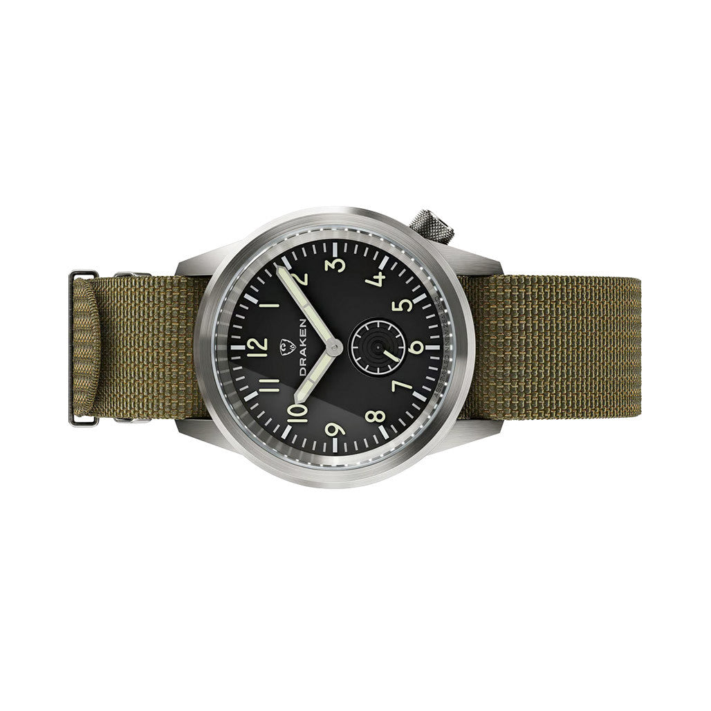 Draken Aoraki 'Milspec' Watch with Black Dial #DKN-16 — Long