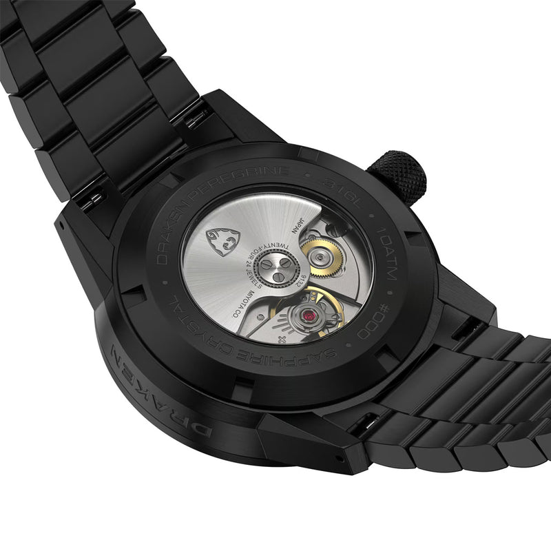 Draken Peregrine DLC 'B' Full Lume Dial Watch with Left Crown #DKN-17