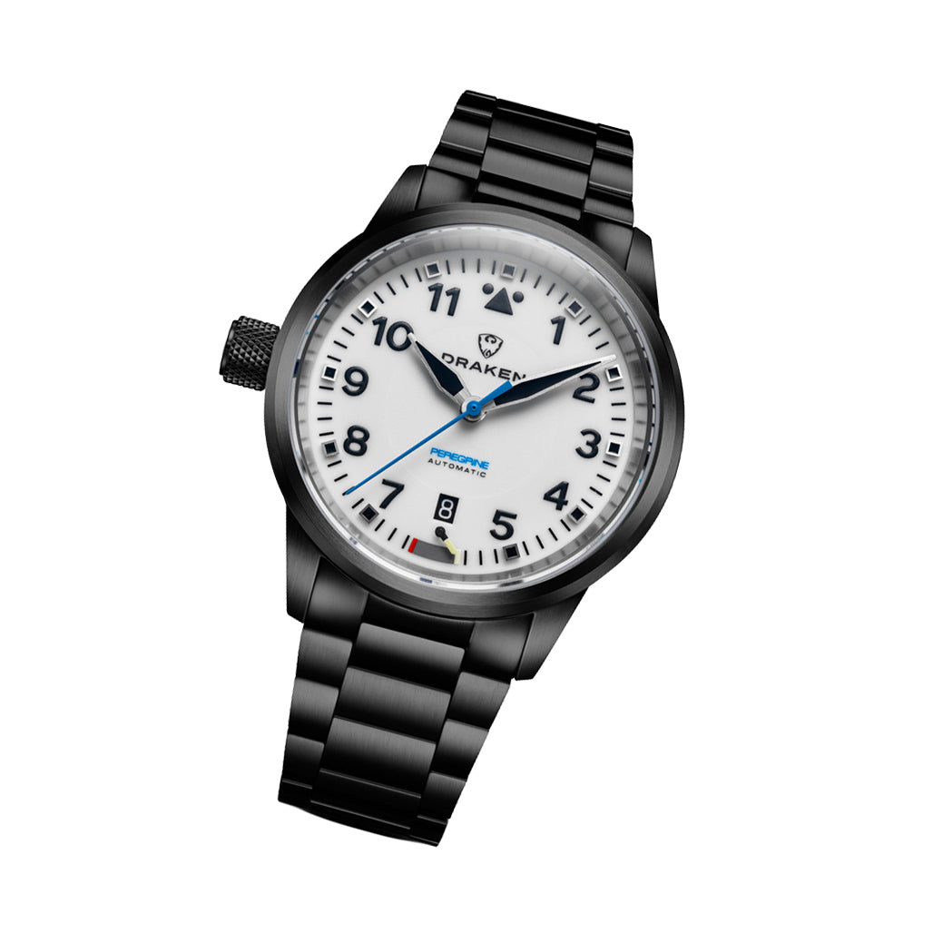 Draken Peregrine DLC 'B' Full Lume Dial Watch with Left Crown #DKN