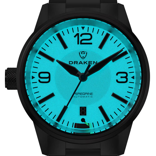 Draken Peregrine 'B' Full Lume Dial Watch with Left Crown #DKN-18