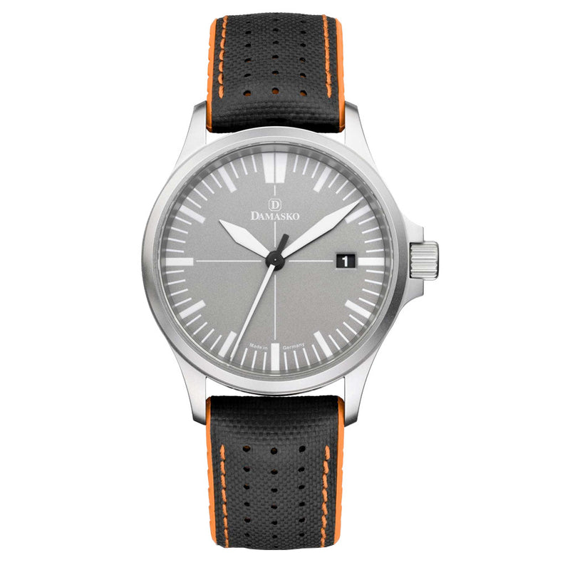 Damasko Swiss DS30 Automatic Watch with a 39mm Bead-Blasted Submarine Steel Case #DS30-Grey zoom