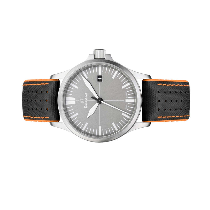 Damasko Swiss DS30 Automatic Watch with a 39mm Bead-Blasted Submarine Steel Case #DS30-Grey side