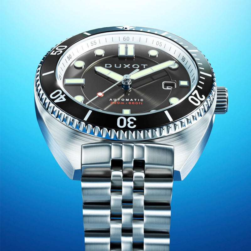 Duxot Tortuga Automatic Dive Watch with Black Dial #DX-2026-11