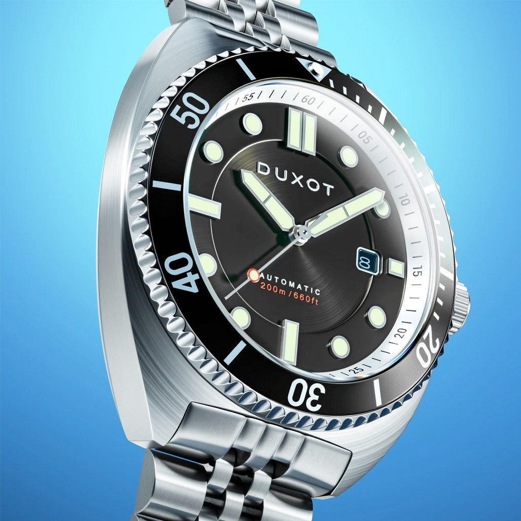 Duxot Tortuga Automatic Dive Watch with Black Dial #DX-2026-11