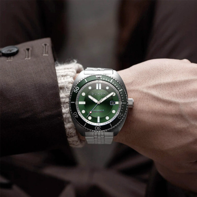 Duxot Tortuga Automatic Dive Watch with Green Dial #DX-2026-22