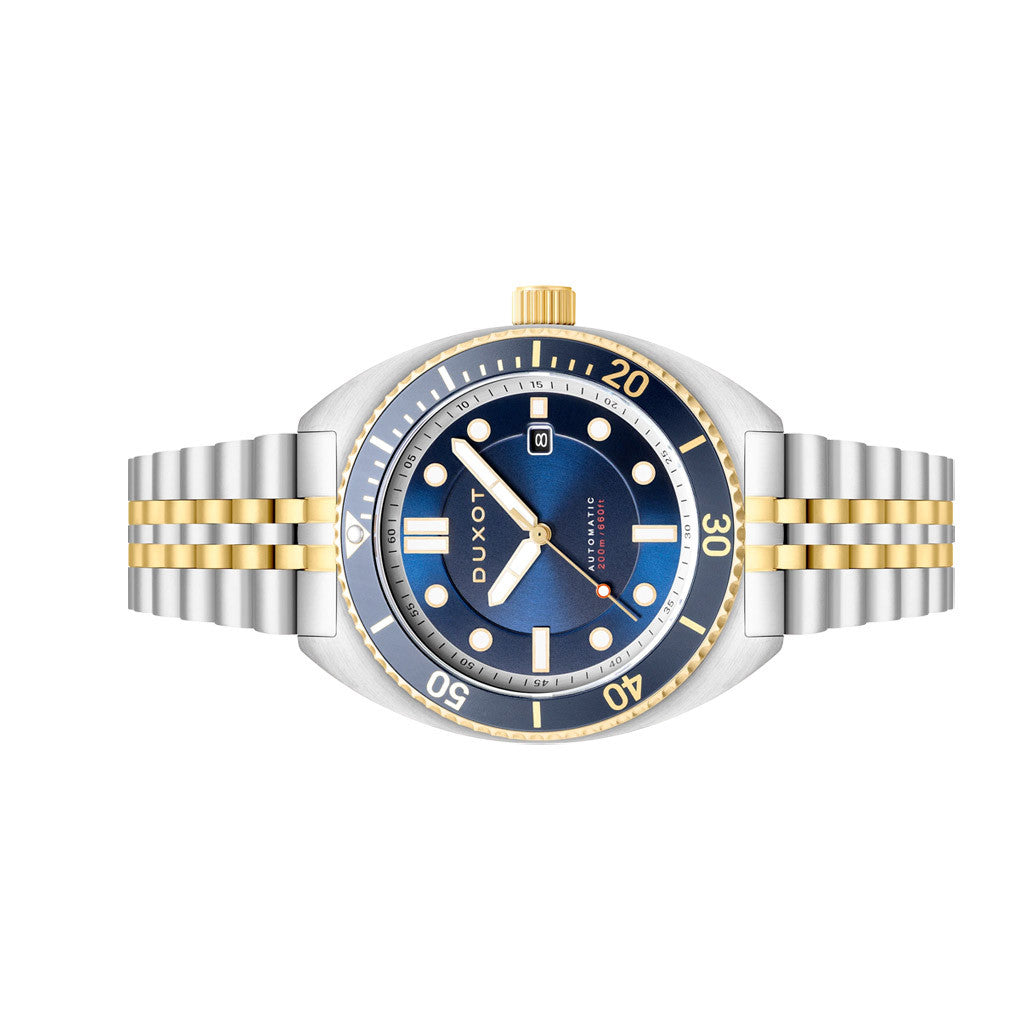 コロンビア産　クァドリツベルクラトゥスゴカクコカブト　34mm Duxot Tortuga Automatic Two-Tone Dive Watch with Blue Dial #DX