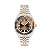 Duxot Tortuga Automatic Two-Tone Dive Watch with Brown Dial #DX-2026-55