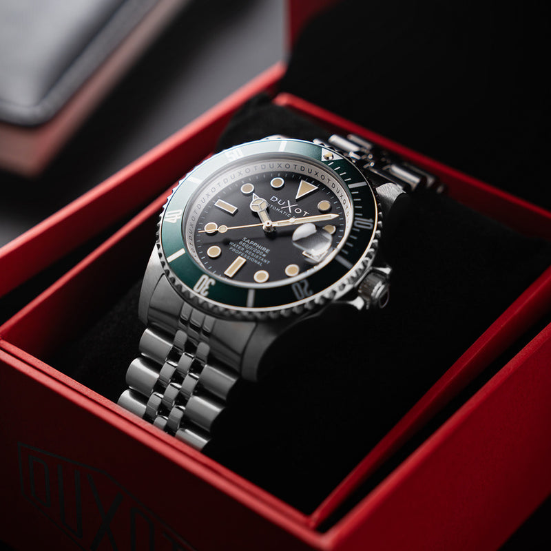 Duxot Atlantica Automatic Dive Watch with Soot Black Dial #DX-2057-33