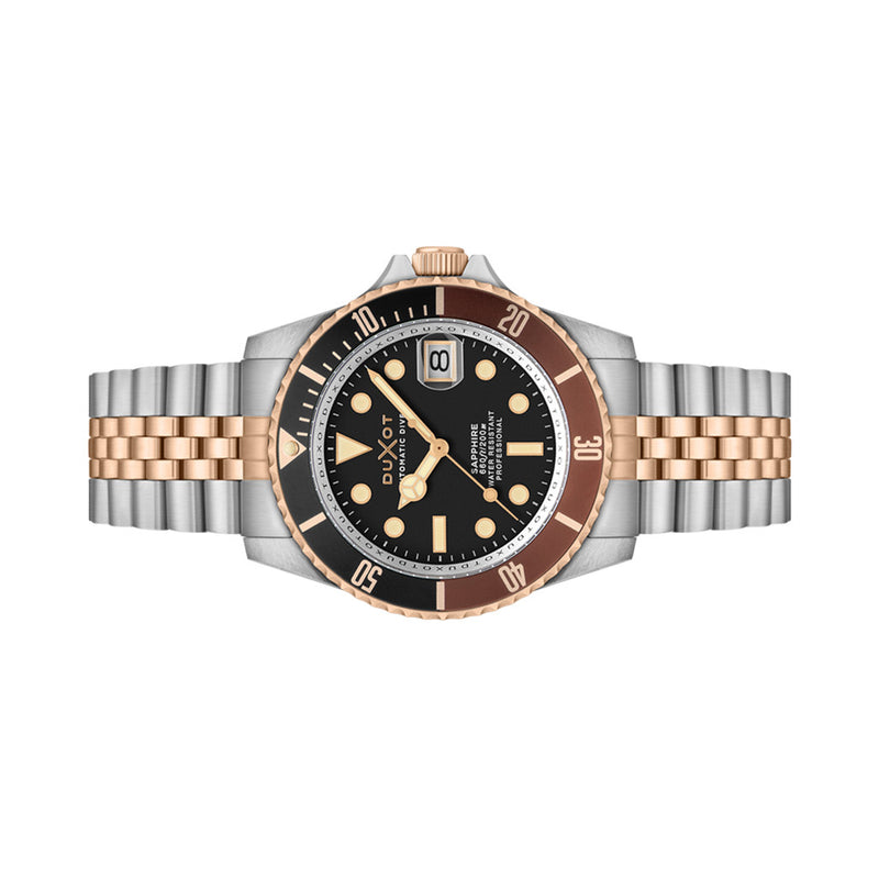 Duxot Atlantica Automatic Dive Watch with Two Tone Brown Dial #DX-2057-66