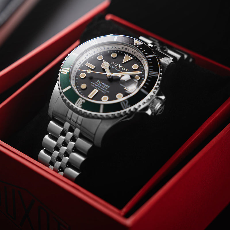 Duxot Atlantica Automatic Dive Watch with Pitch Black Dial #DX-2057-77