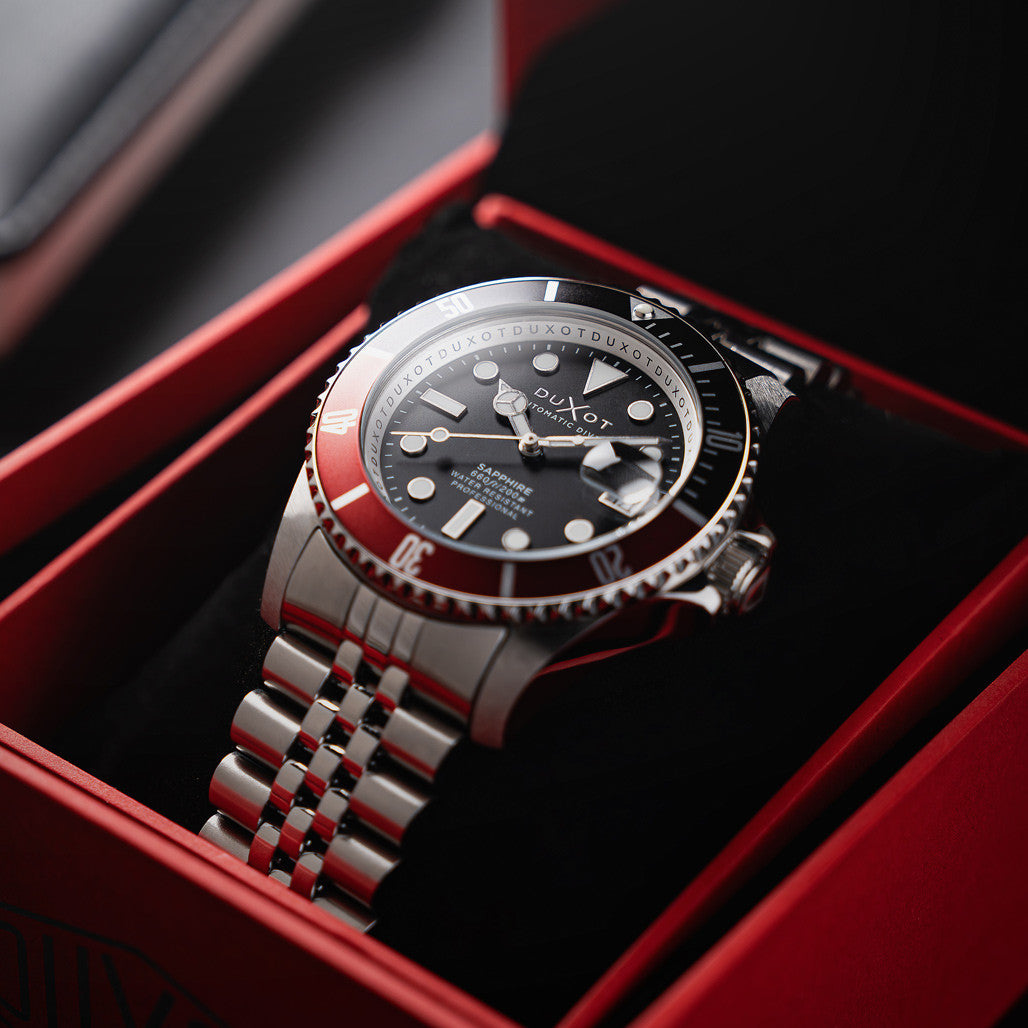 Duxot Atlantica Automatic Dive Watch with Jade Black Dial #DX-2057