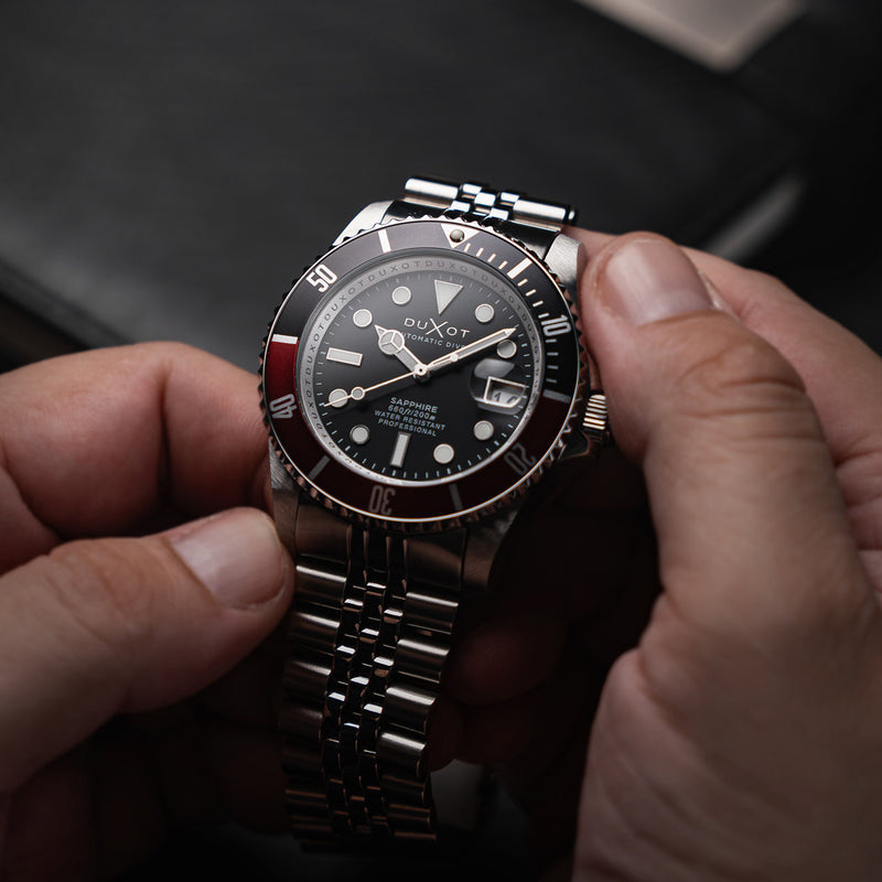 Duxot Atlantica Automatic Dive Watch with Jade Black Dial #DX-2057-88
