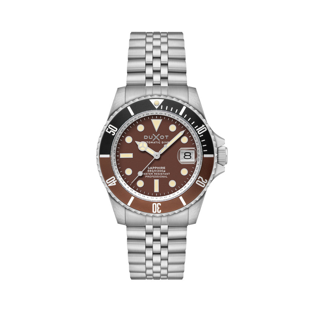 Duxot Atlantica Automatic Dive Watch with Chocolate Brown Dial #DX