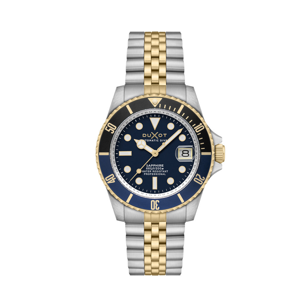 Duxot Atlantica Automatic Dive Watch with Two Tone Blue Dial #DX