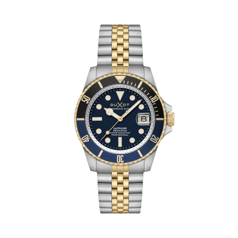 Duxot Atlantica Automatic Dive Watch with Two Tone Blue Dial #DX-2057-AA