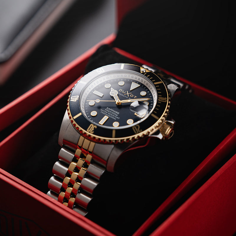 Duxot Atlantica Automatic Dive Watch with Two Tone Blue Dial #DX-2057-AA